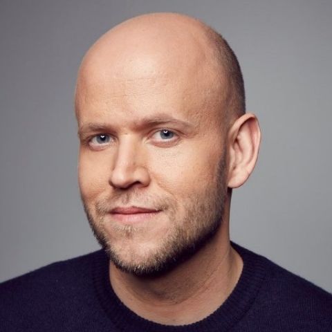 Daniel Ek in a black t-shirt poses for a picture.